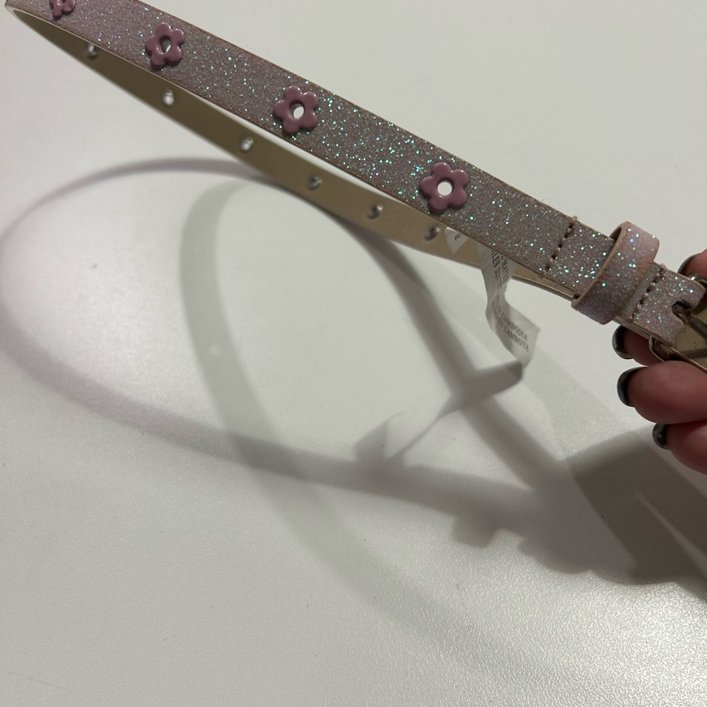 Glittery Pink Floral girl’s Belt